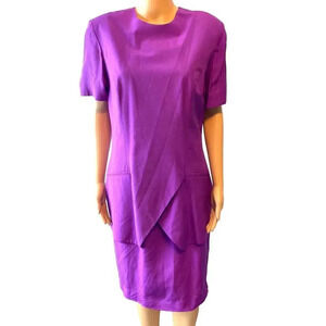 Vintage Y.LE.V 100% Silk Knee Length Dress Women Size 10